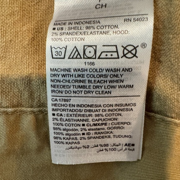 Old Navy Utility Canvas Jacket Small Khaki Hooded Cargo Pockets Military Style - Picture 7 of 9